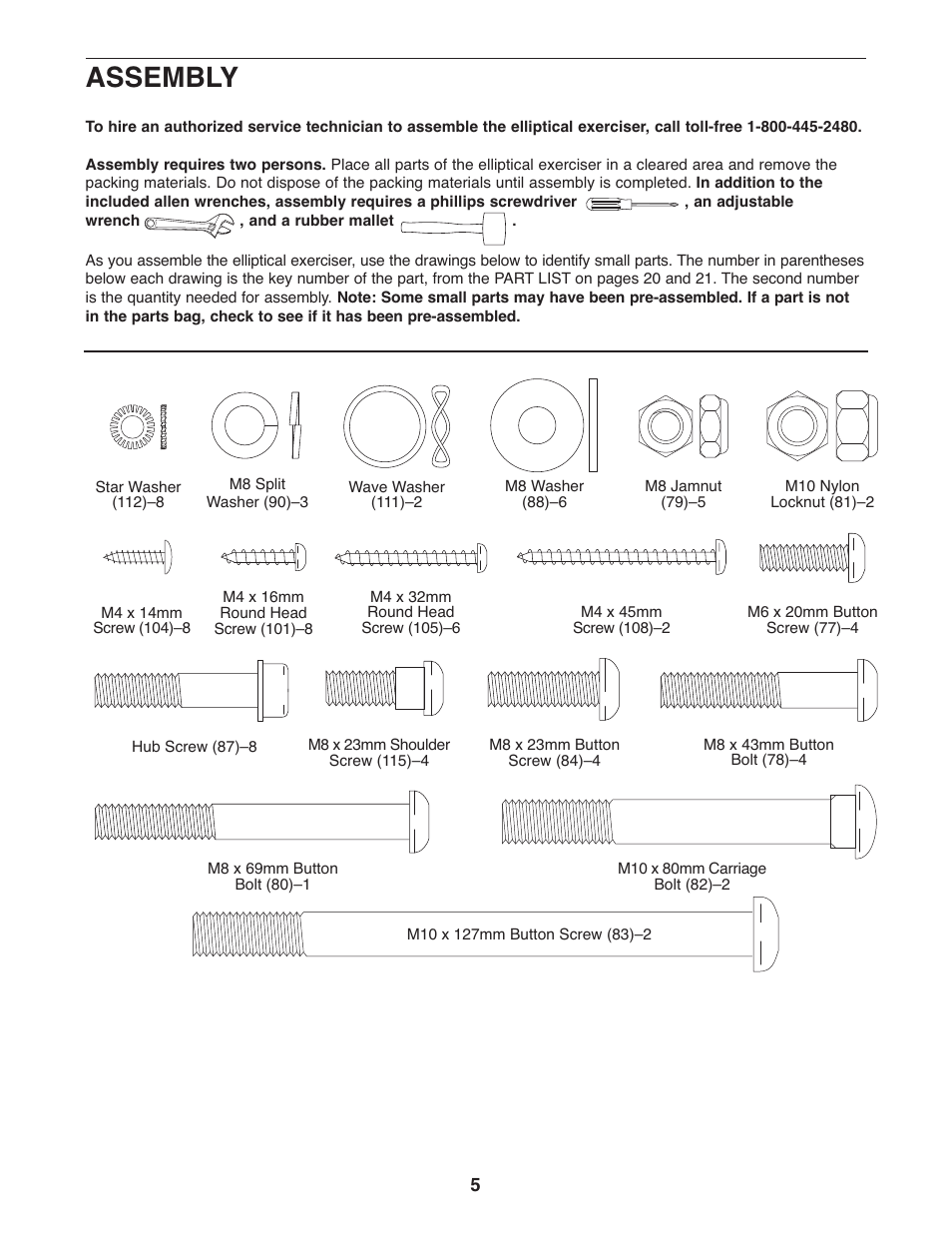 Assembly | ProForm PFEL5105.1 User Manual | Page 5 / 24