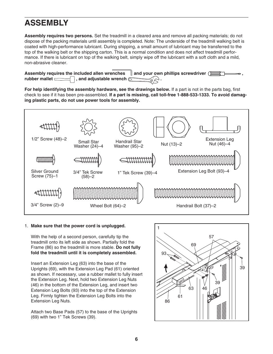 Assembly | ProForm 831.29604.2 User Manual | Page 6 / 30