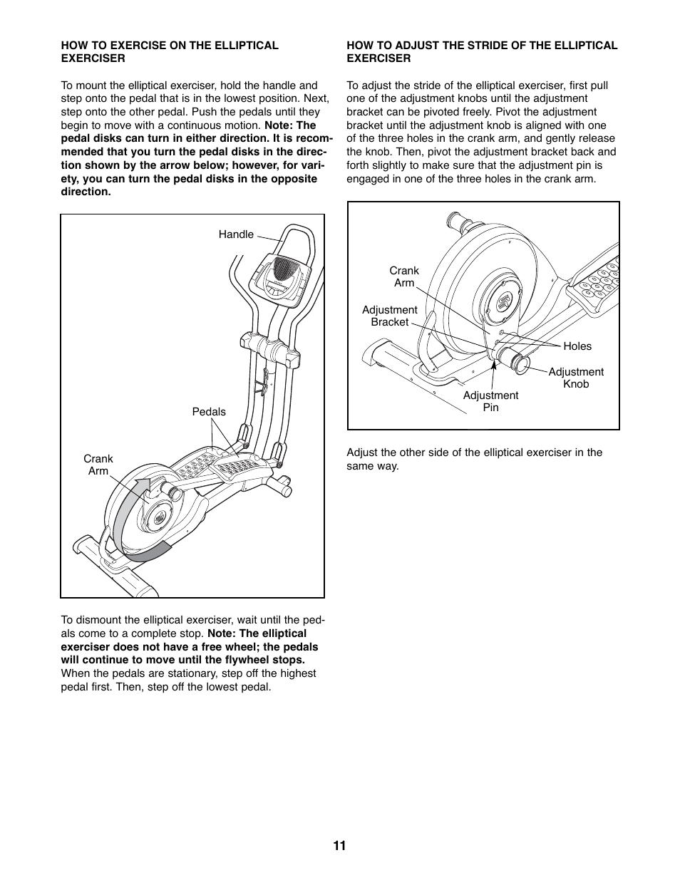 ProForm 600 N PFEL6026.0 User Manual | Page 11 / 24