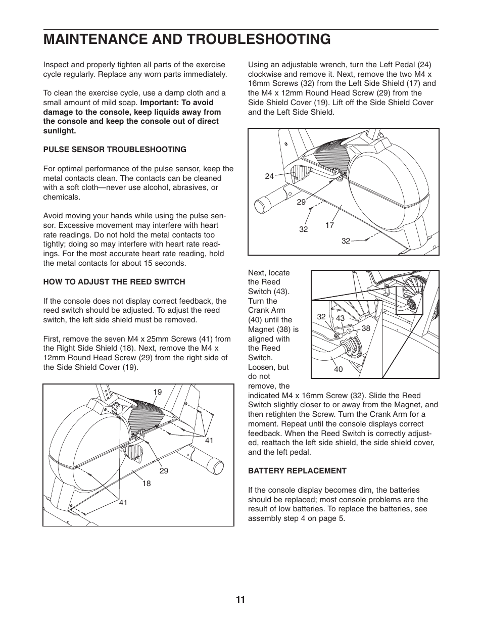 Maintenance and troubleshooting | ProForm GT 30 User Manual | Page 11 / 16