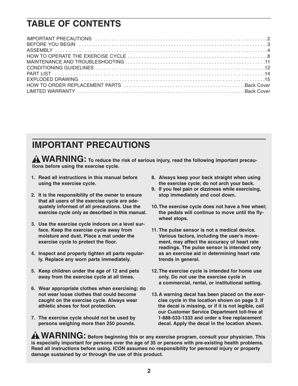 ProForm GT 30 User Manual | Page 2 / 16
