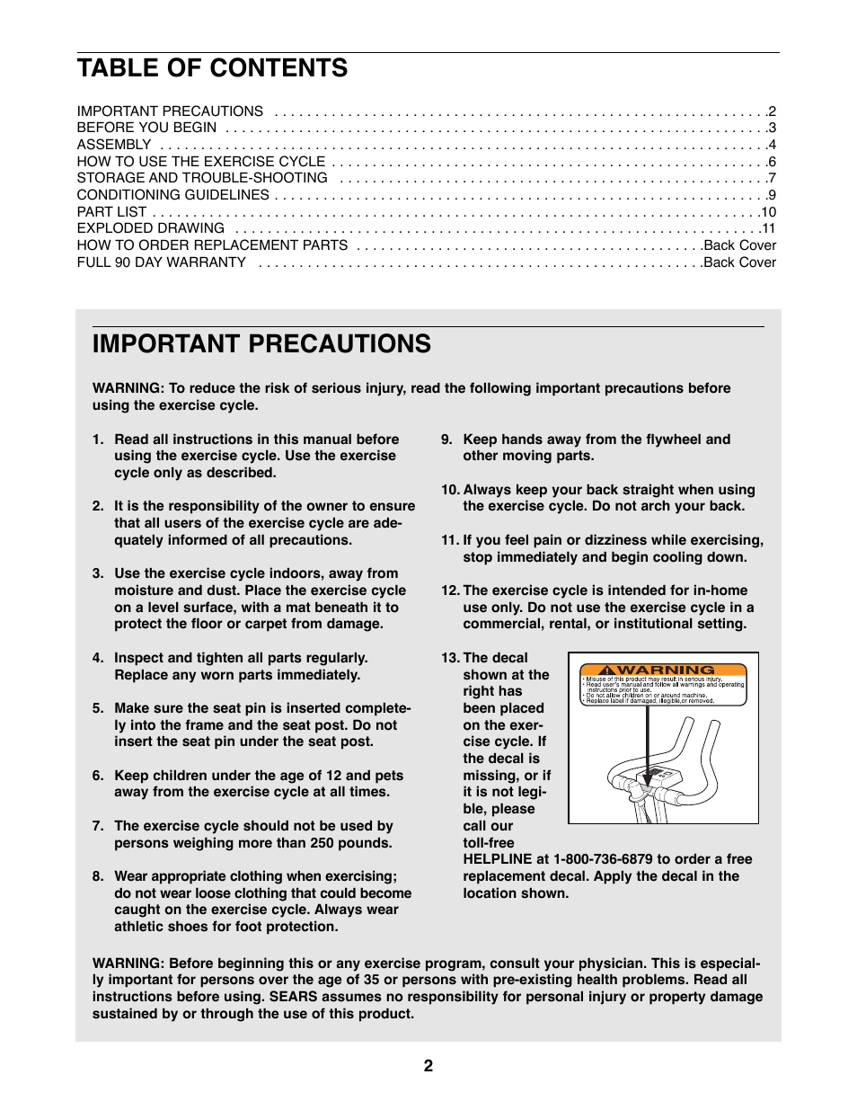 ProForm 831.288221 User Manual | Page 2 / 12