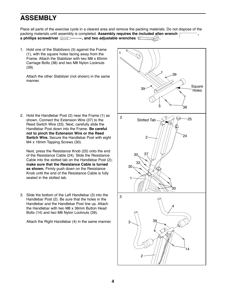 Assembly | ProForm 831.288221 User Manual | Page 4 / 12