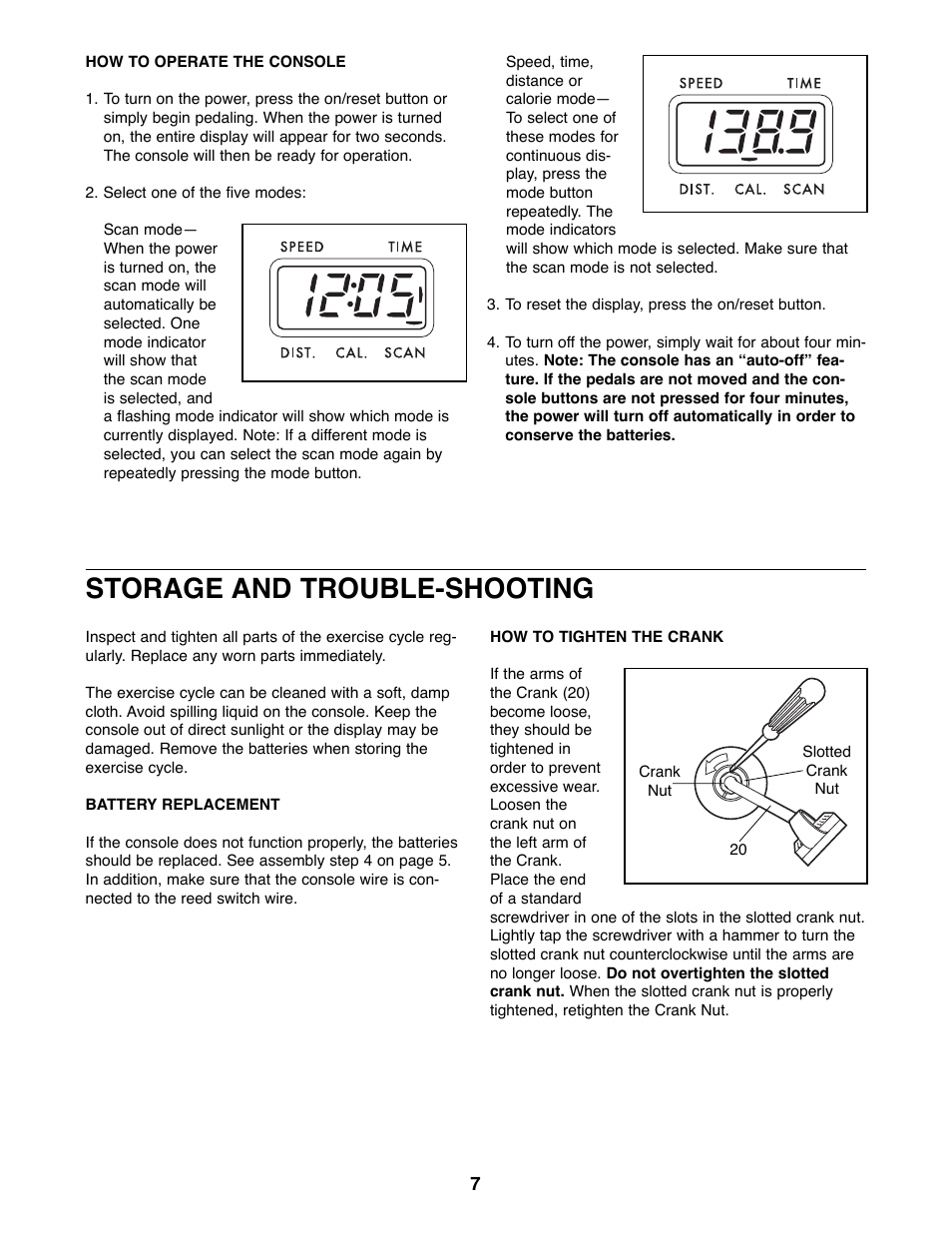 Storage and trouble-shooting | ProForm 831.288221 User Manual | Page 7 / 12