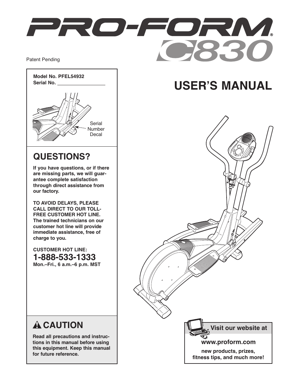 ProForm PFEL54932 User Manual | 24 pages