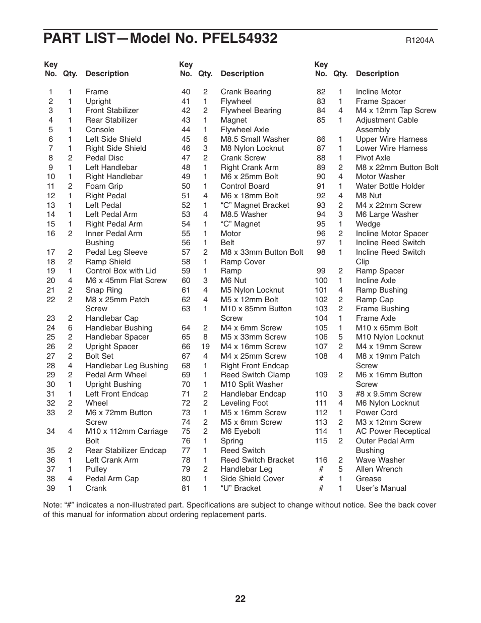 ProForm PFEL54932 User Manual | Page 22 / 24