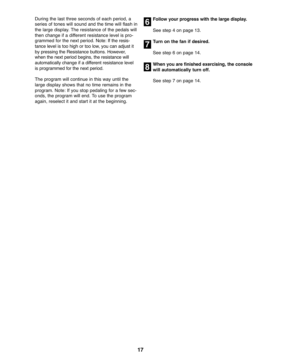 ProForm Interactive Ergometer PFEVEX62832 User Manual | Page 17 / 32