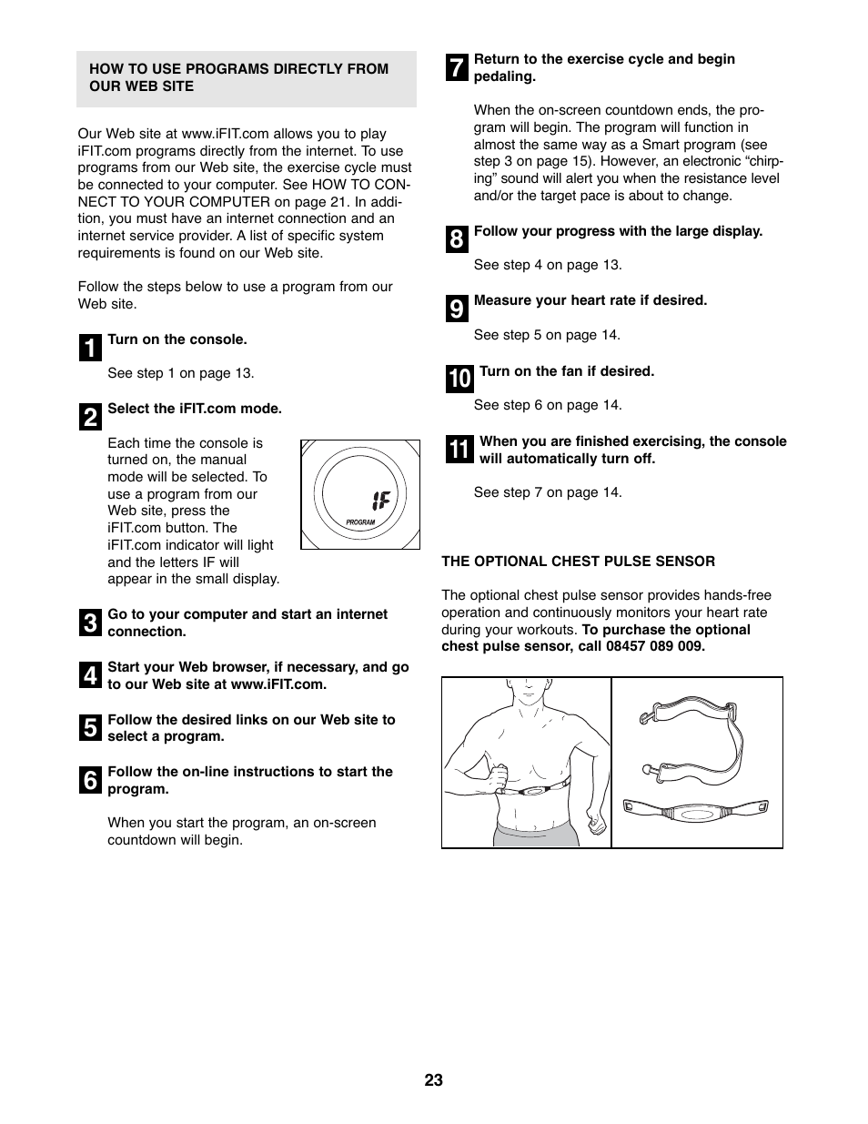 ProForm Interactive Ergometer PFEVEX62832 User Manual | Page 23 / 32