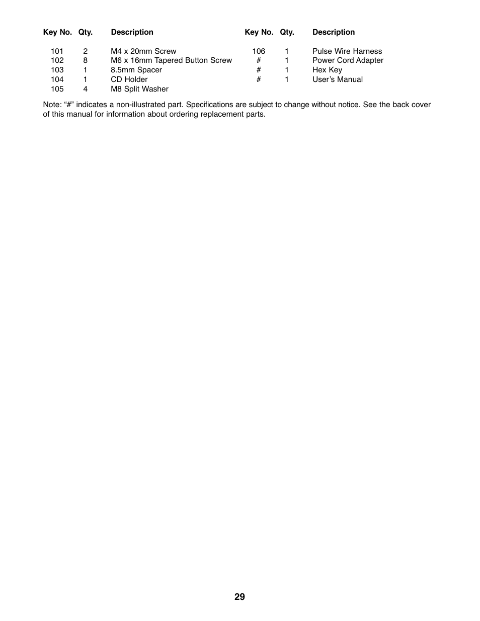ProForm Interactive Ergometer PFEVEX62832 User Manual | Page 29 / 32