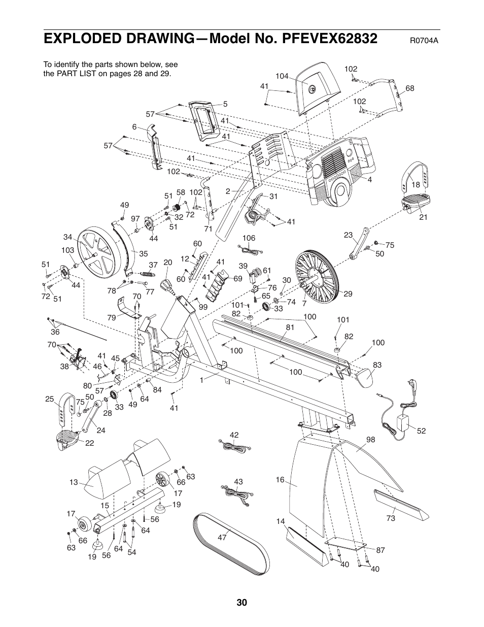 ProForm Interactive Ergometer PFEVEX62832 User Manual | Page 30 / 32