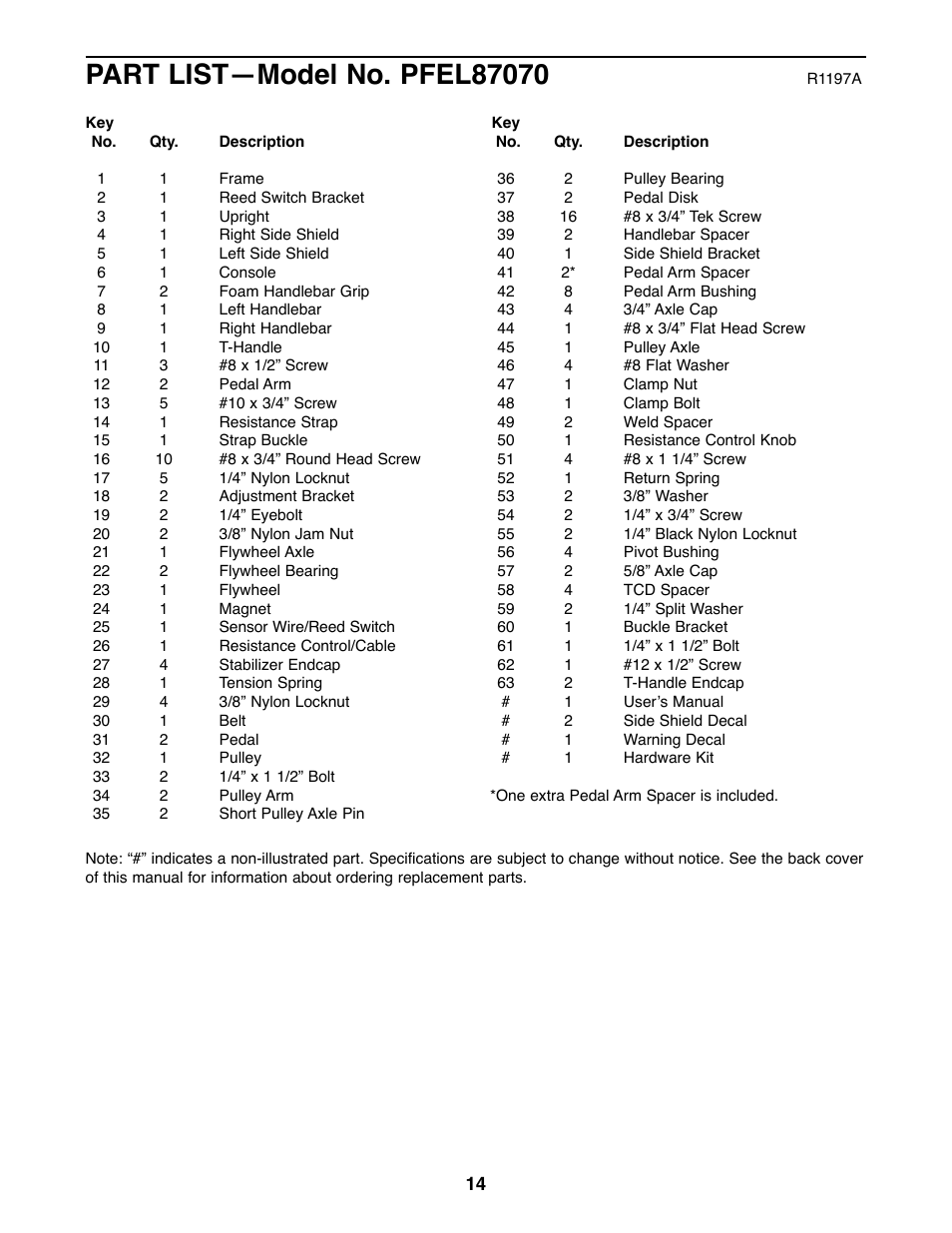 ProForm PFEL87070 User Manual | Page 14 / 16