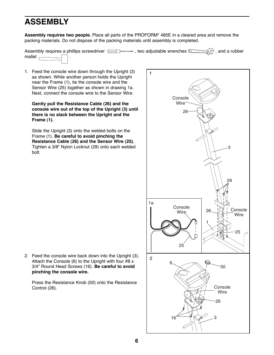 Assembly | ProForm PFEL87070 User Manual | Page 6 / 16