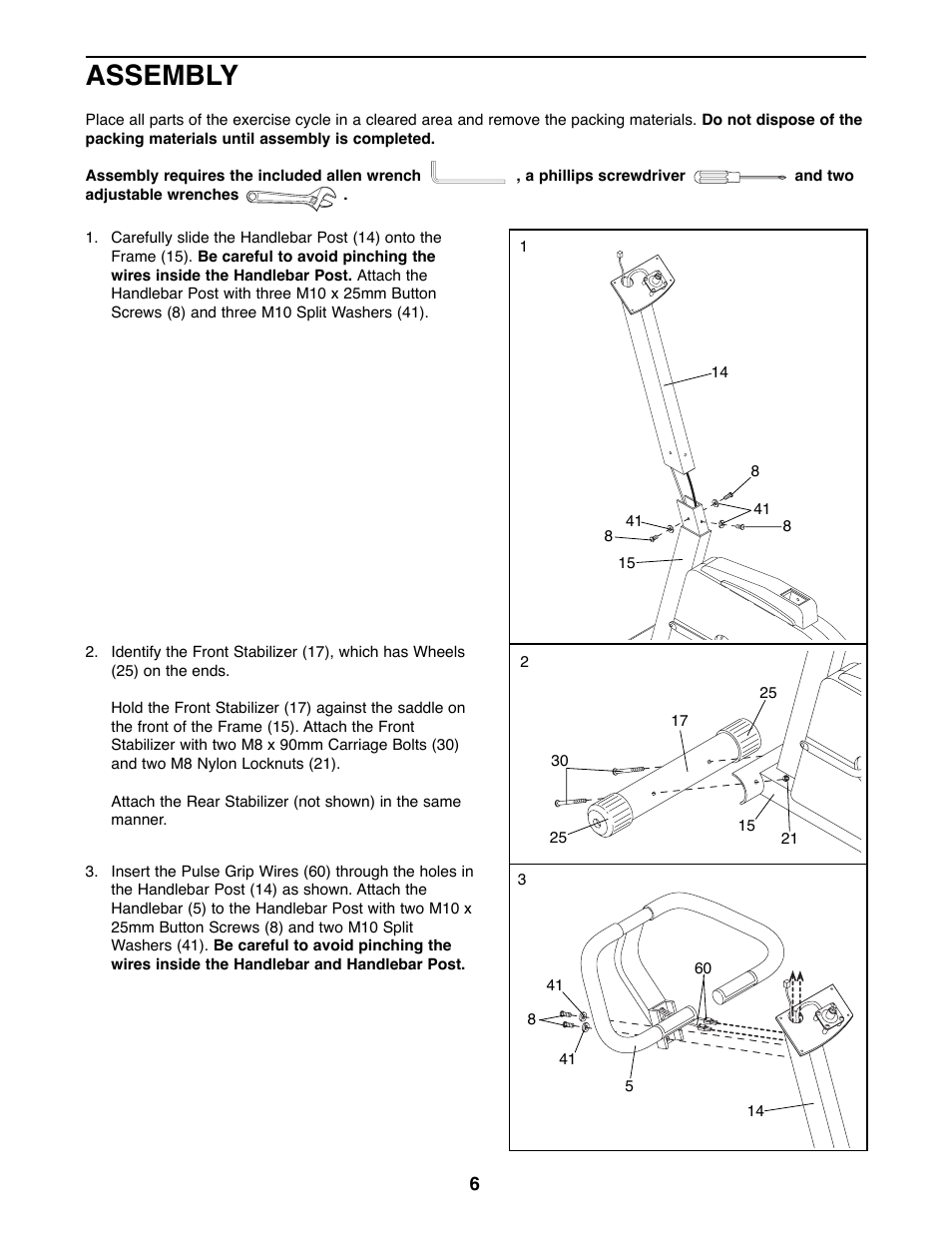 Assembly | ProForm 831.288070 User Manual | Page 6 / 16