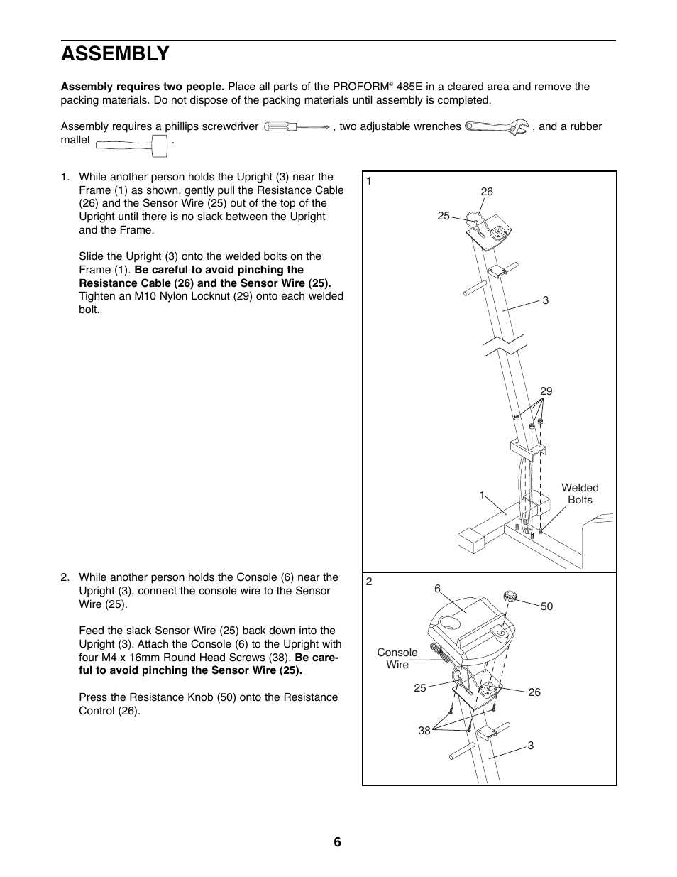 Assembly | ProForm PFEL87076 User Manual | Page 6 / 16