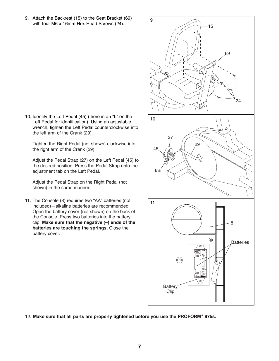 ProForm 975s 831.288281 User Manual | Page 7 / 16