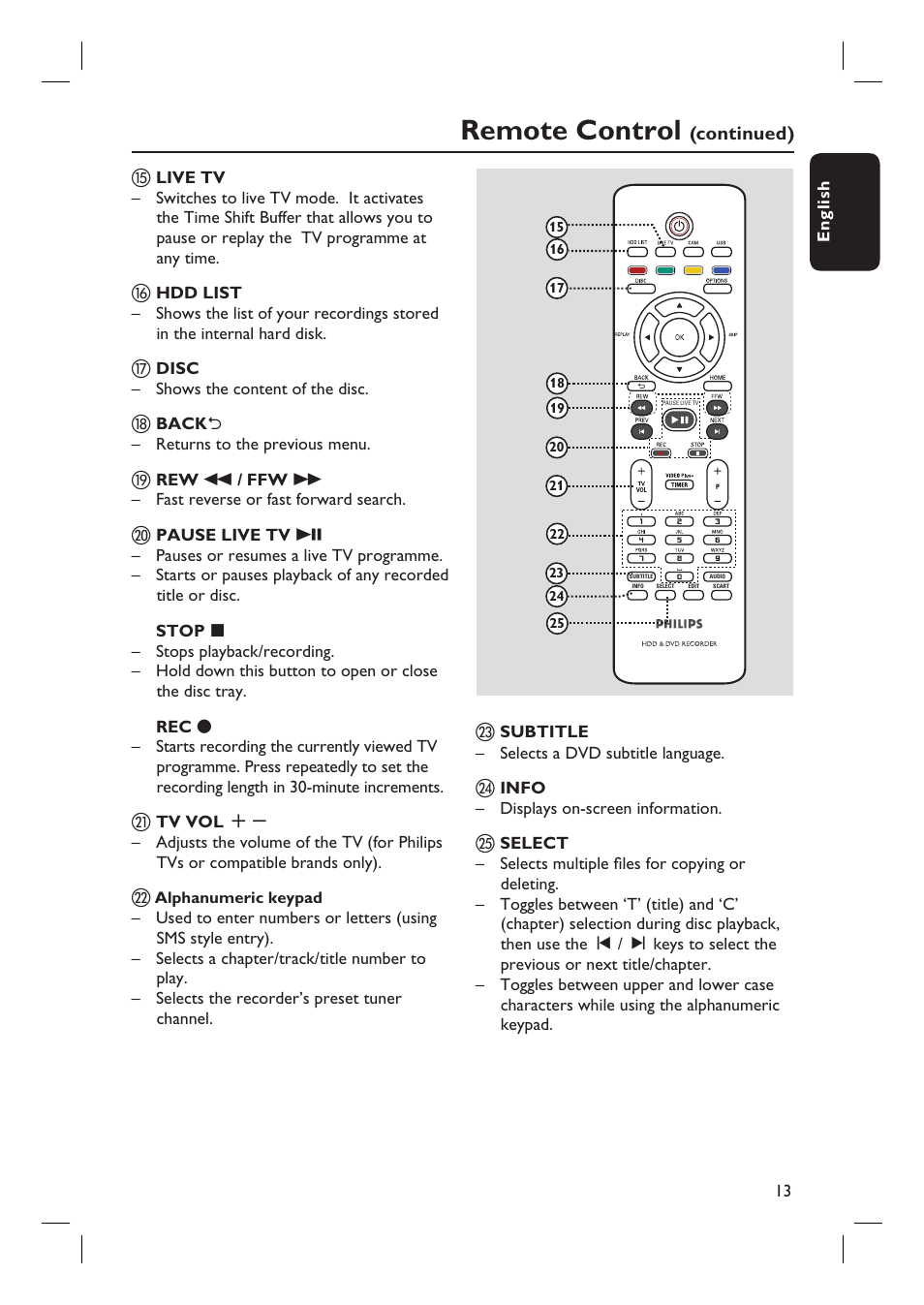 Remote control | ProForm DVDR3570H User Manual | Page 13 / 104