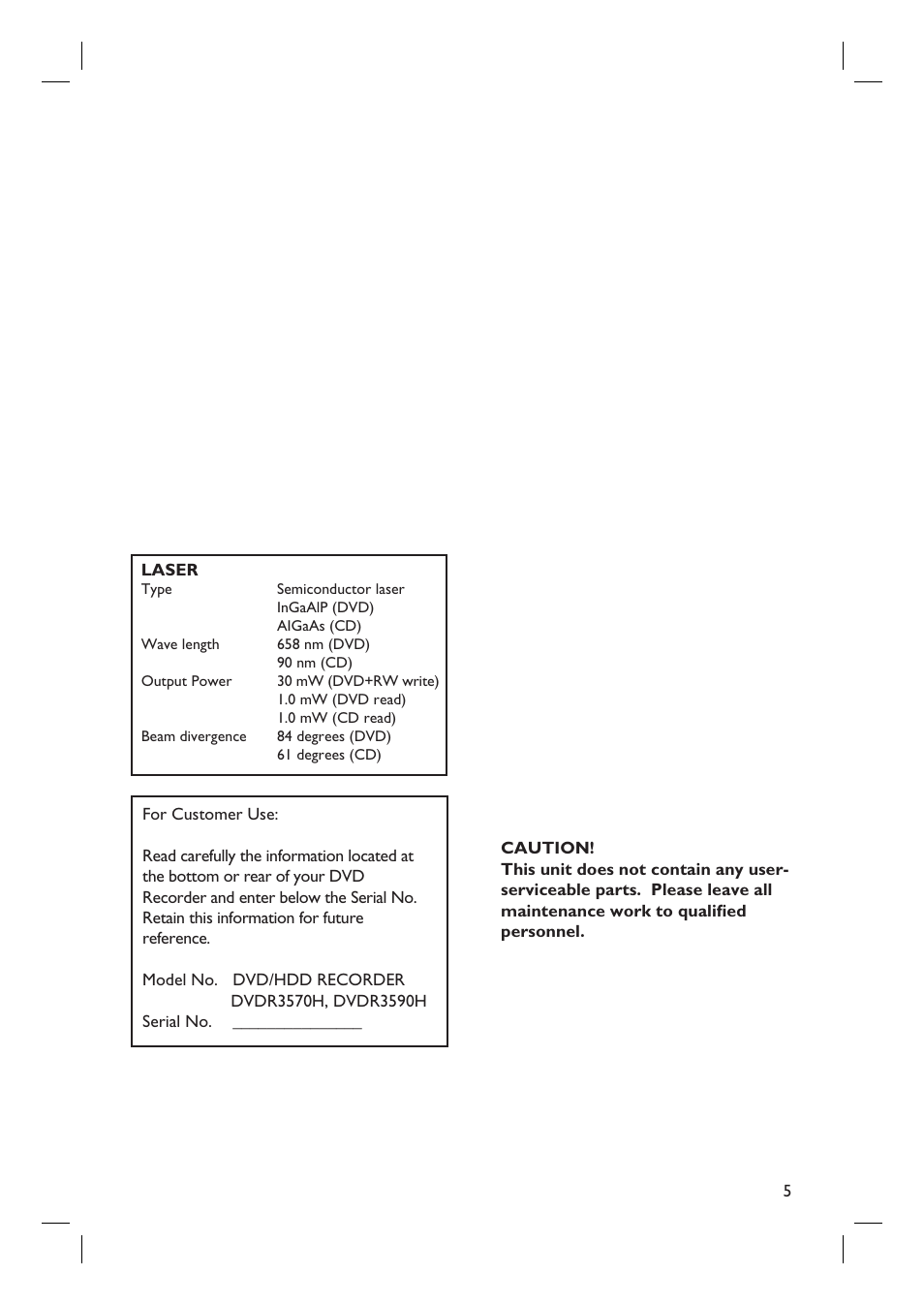 ProForm DVDR3570H User Manual | Page 5 / 104