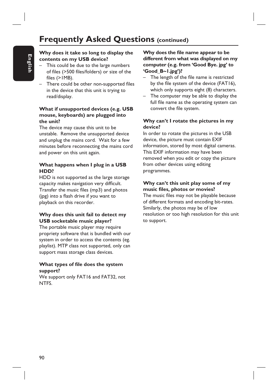 Frequently asked questions | ProForm DVDR3570H User Manual | Page 90 / 104