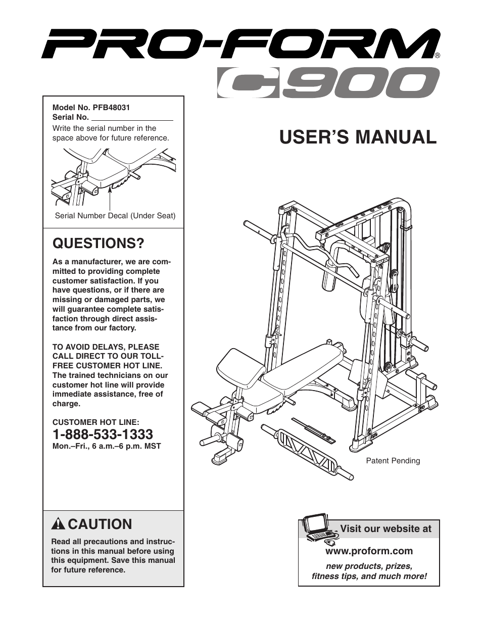 ProForm PFB48031 User Manual | 33 pages