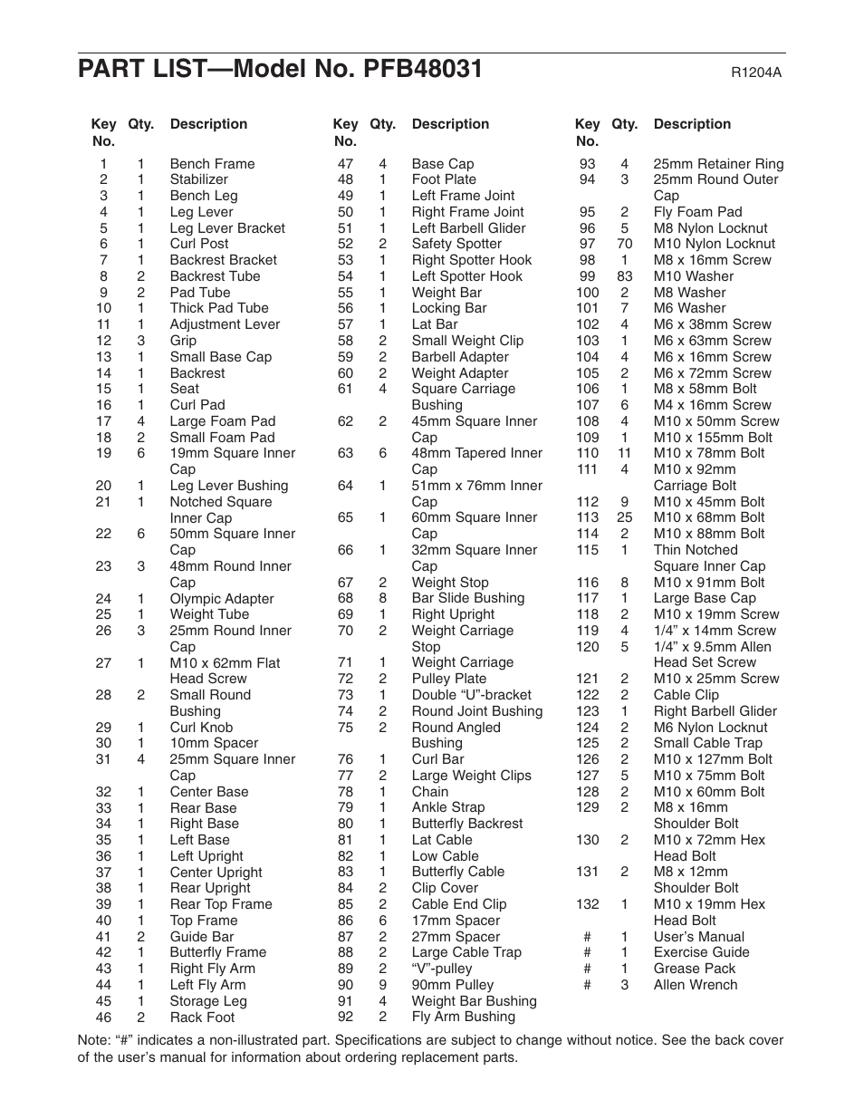 ProForm PFB48031 User Manual | Page 30 / 33