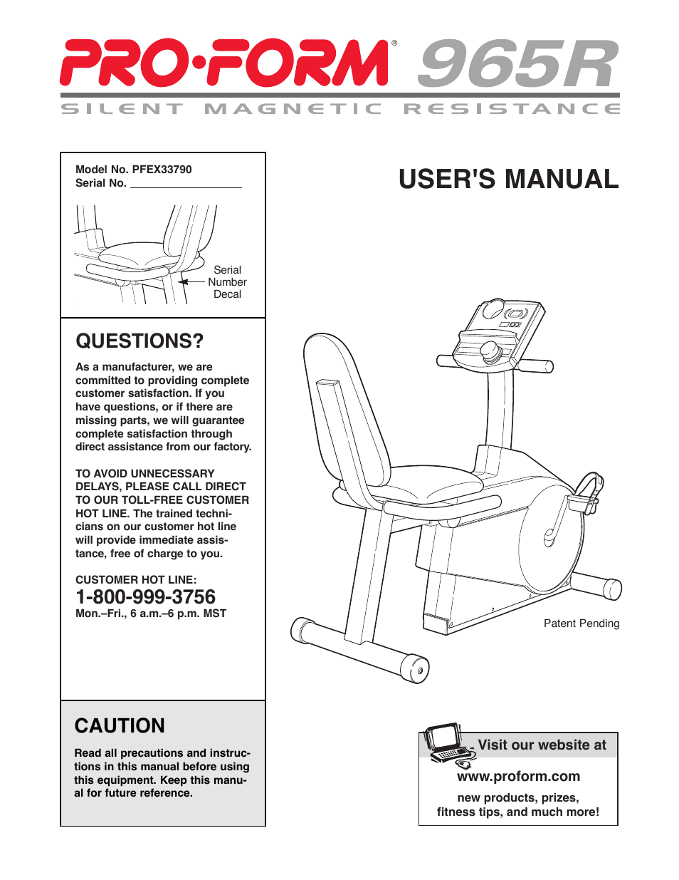 ProForm PFEX33790 User Manual | 16 pages