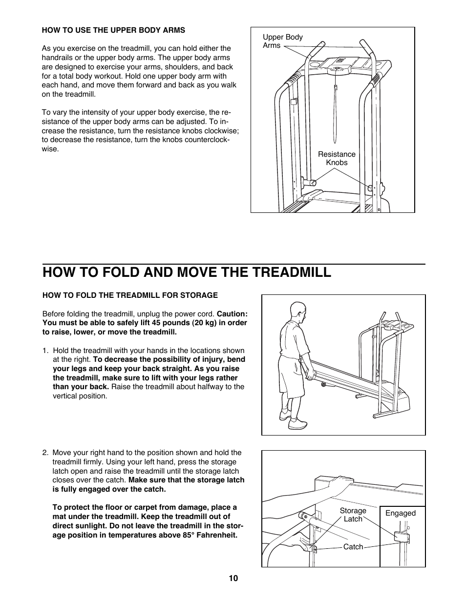 How to fold and move the treadmill | ProForm 831.298060 User Manual | Page 10 / 18