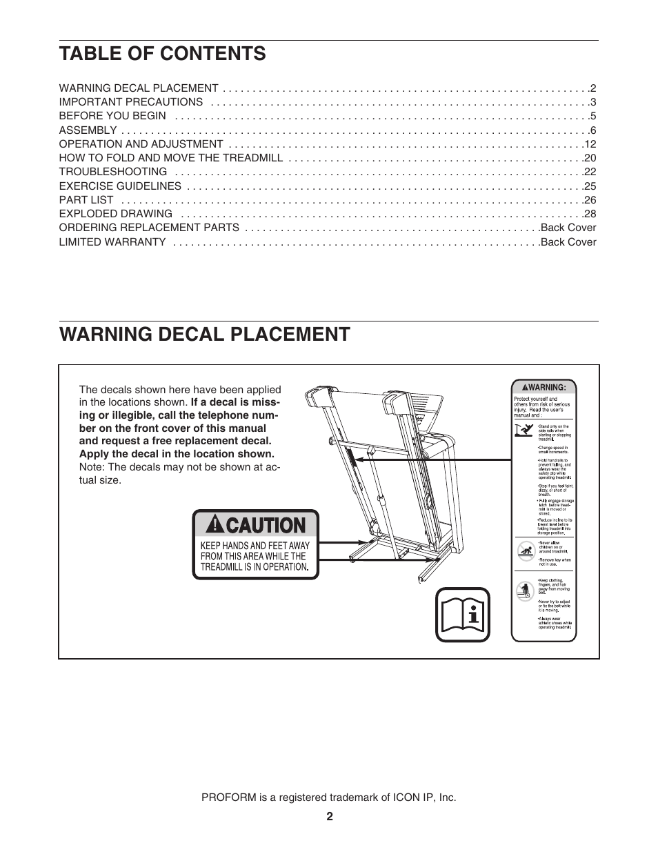 ProForm PFTL99507.0 User Manual | Page 2 / 32