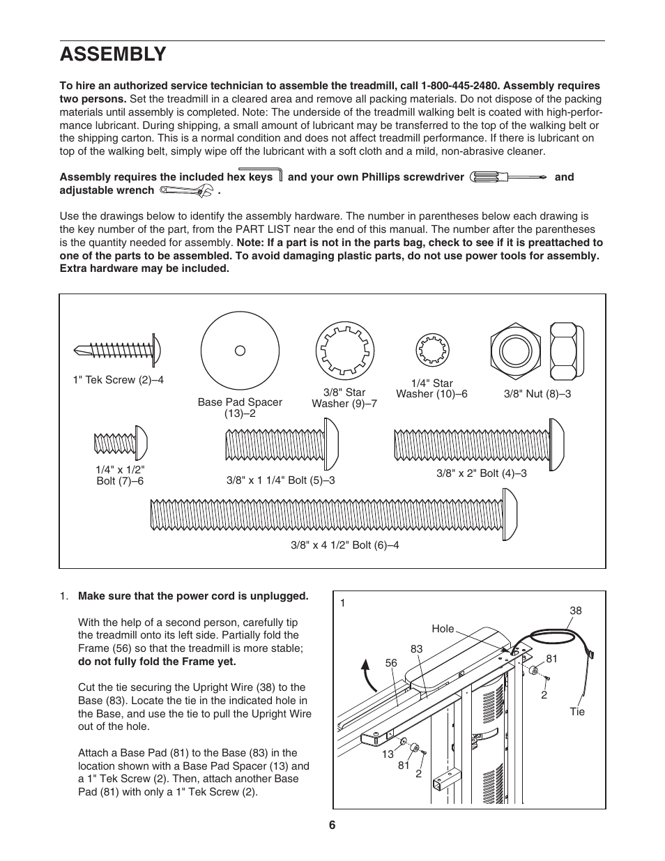 Assembly | ProForm PFTL99507.0 User Manual | Page 6 / 32