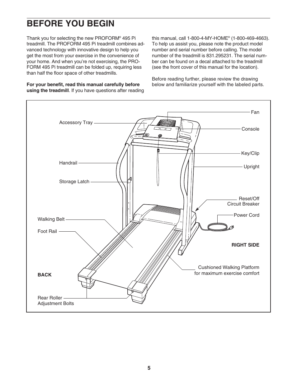 Before you begin | ProForm 831.295231 User Manual | Page 5 / 22