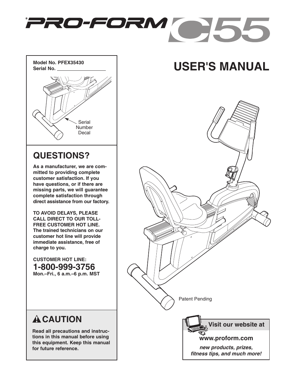 ProForm C55 PFEX35430 User Manual | 24 pages