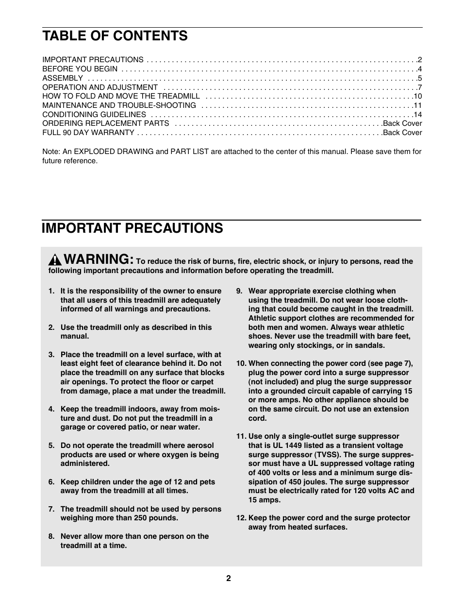 ProForm 831.297390 User Manual | Page 2 / 18