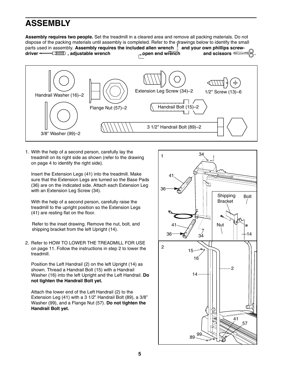 Assembly | ProForm 831.297390 User Manual | Page 5 / 18