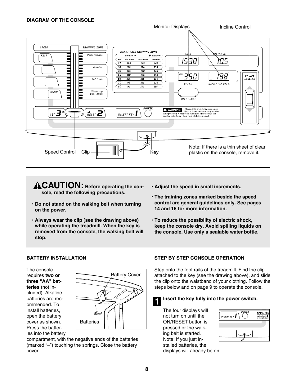 Caution | ProForm 831.297390 User Manual | Page 8 / 18
