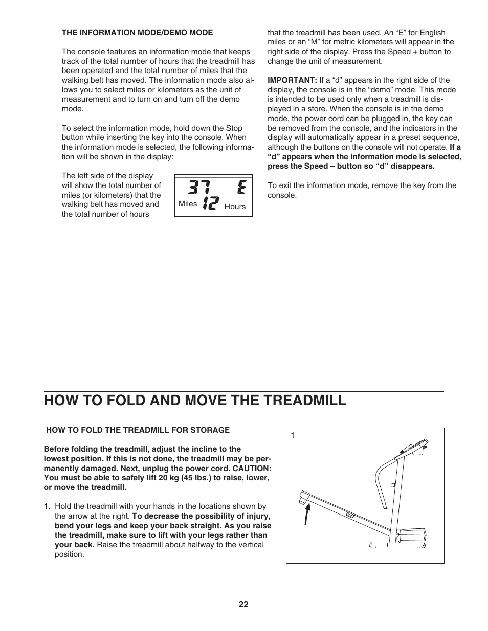 How to fold and move the treadmill | ProForm 30514.0 User Manual | Page 22 / 31