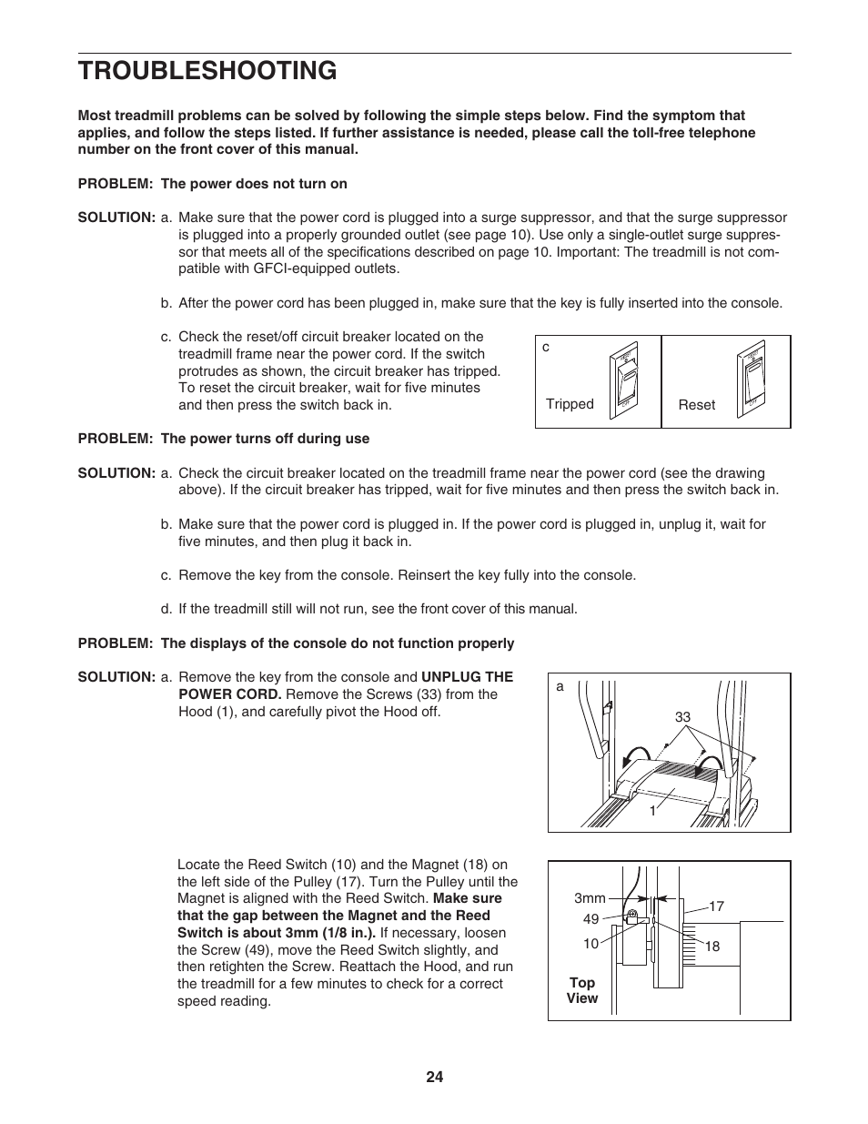 Troubleshooting | ProForm 30514.0 User Manual | Page 24 / 31