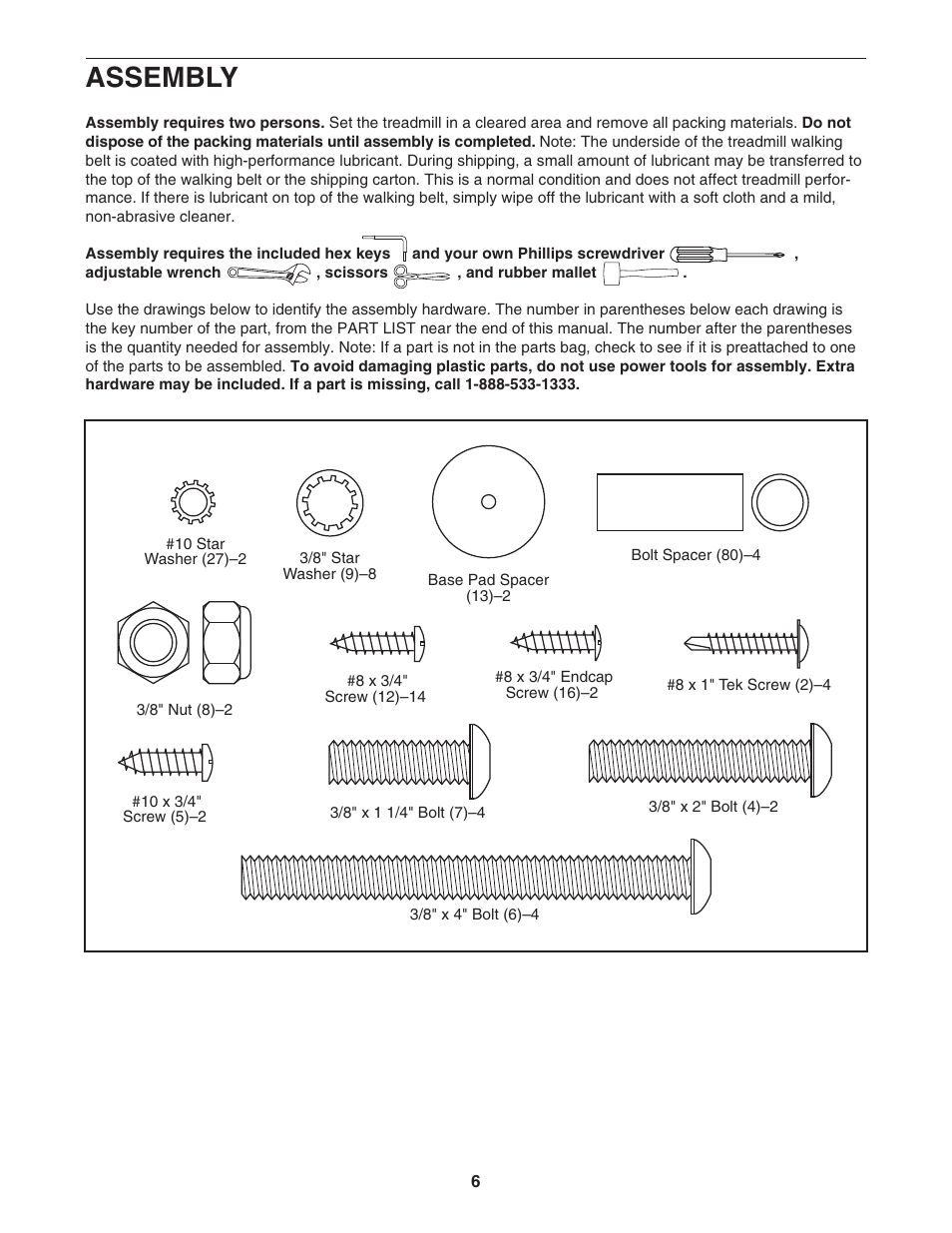 Assembly | ProForm 620 User Manual | Page 6 / 32