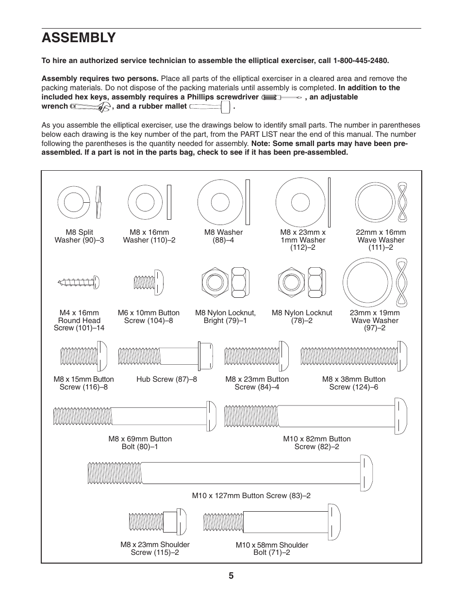Assembly | ProForm PFEL64907.0 User Manual | Page 5 / 28