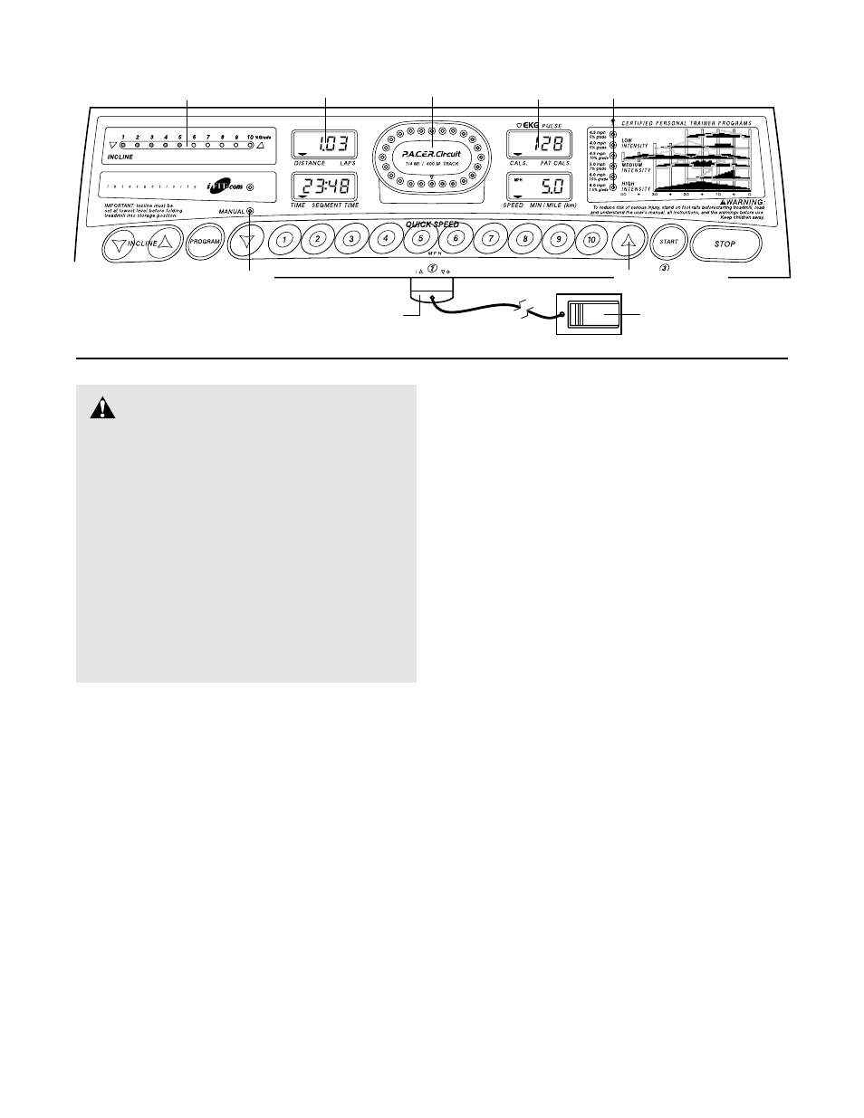 Caution | ProForm 750CS User Manual | Page 9 / 26