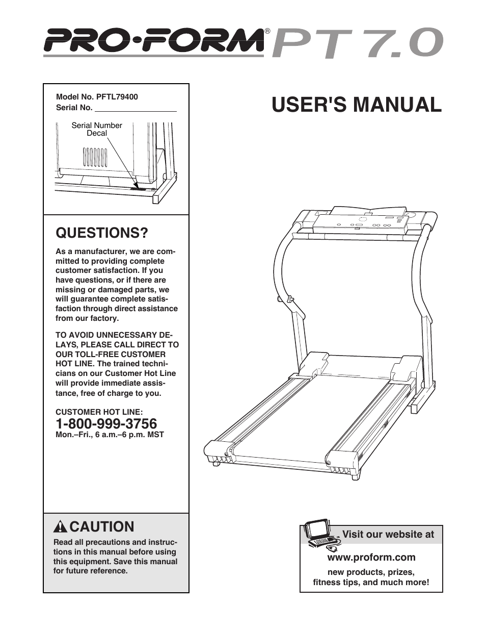 ProForm PT 7.0 PFTL79400 User Manual | 22 pages