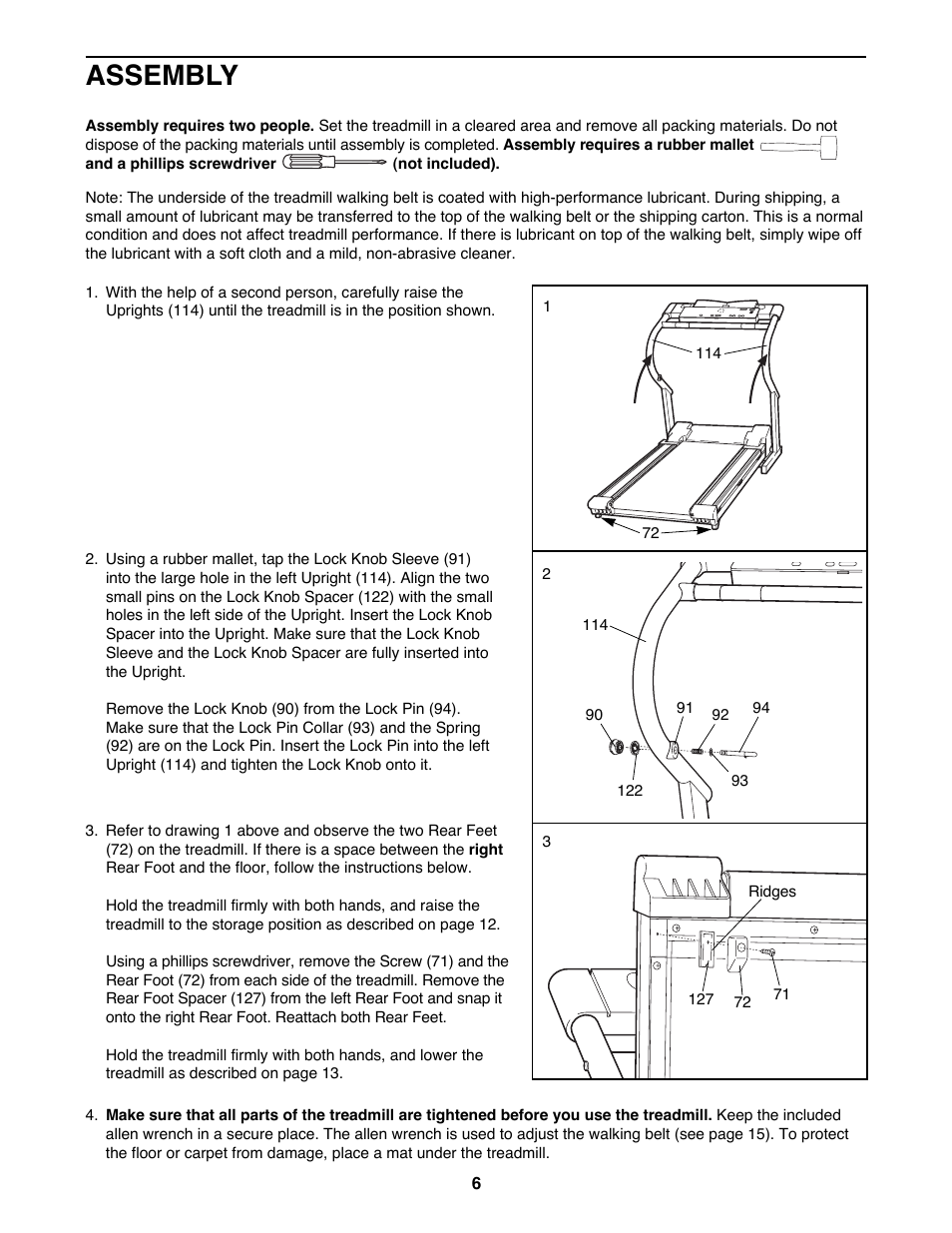 Assembly | ProForm PT 7.0 PFTL79400 User Manual | Page 6 / 22