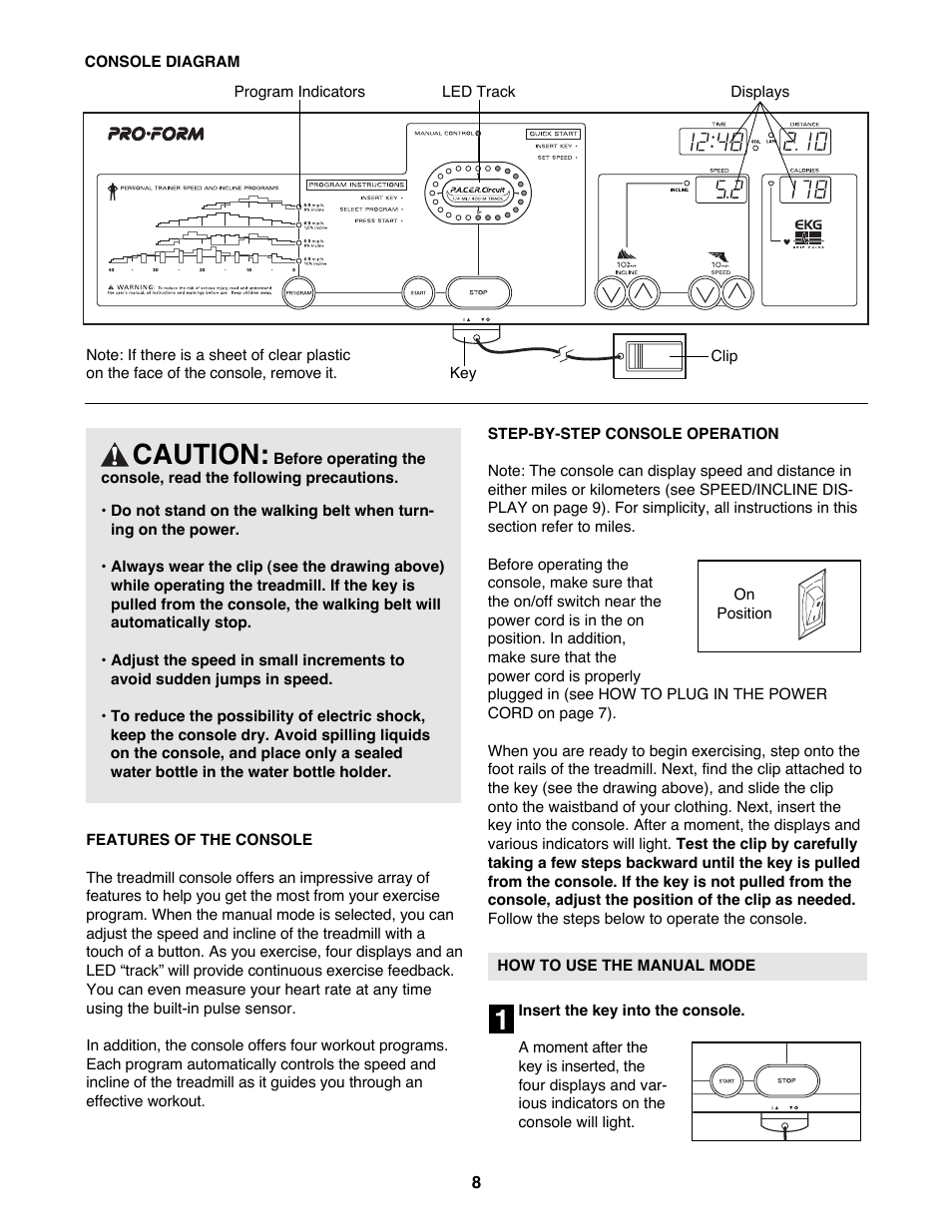 1caution | ProForm PT 7.0 PFTL79400 User Manual | Page 8 / 22