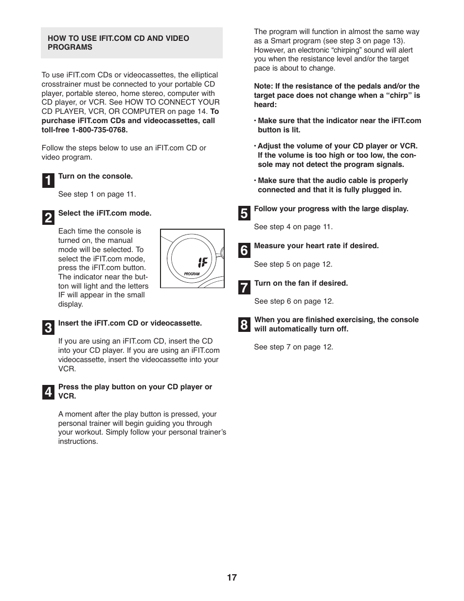 ProForm CardioCross Trainer PFEL39032 User Manual | Page 17 / 24