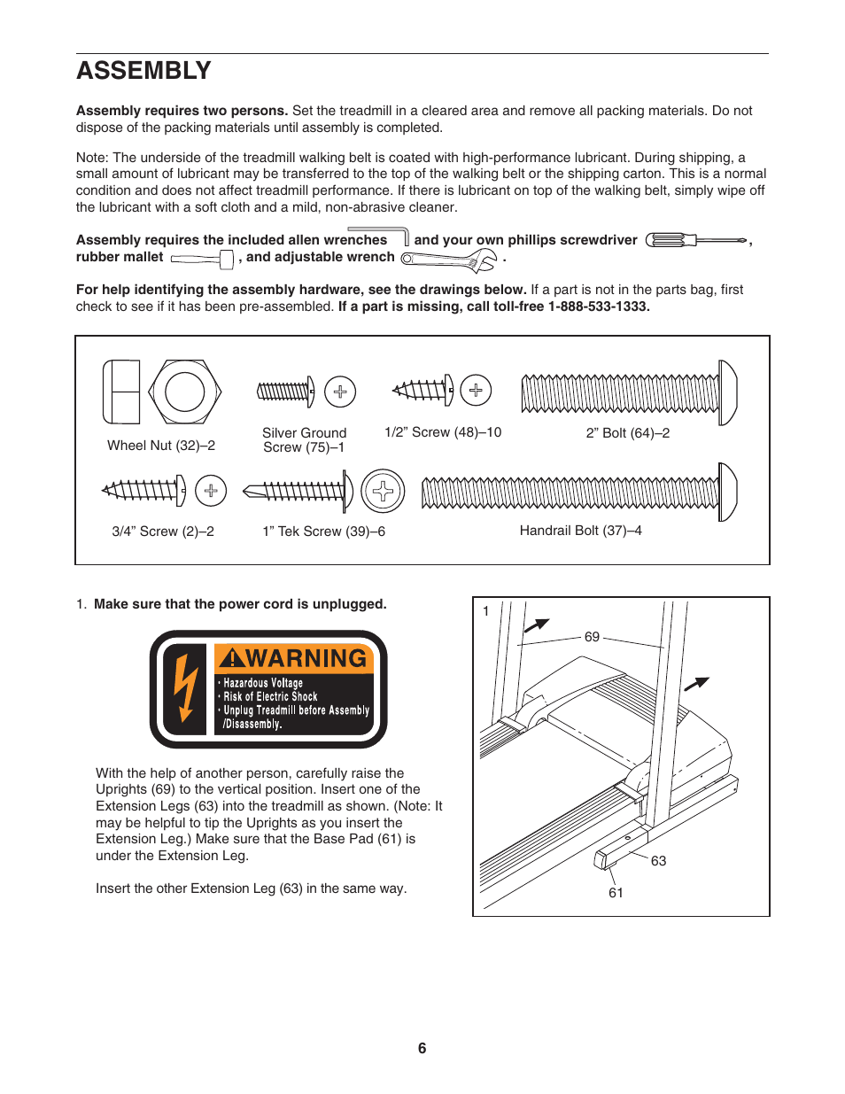 Assembly | ProForm 831.29523.4 User Manual | Page 6 / 22