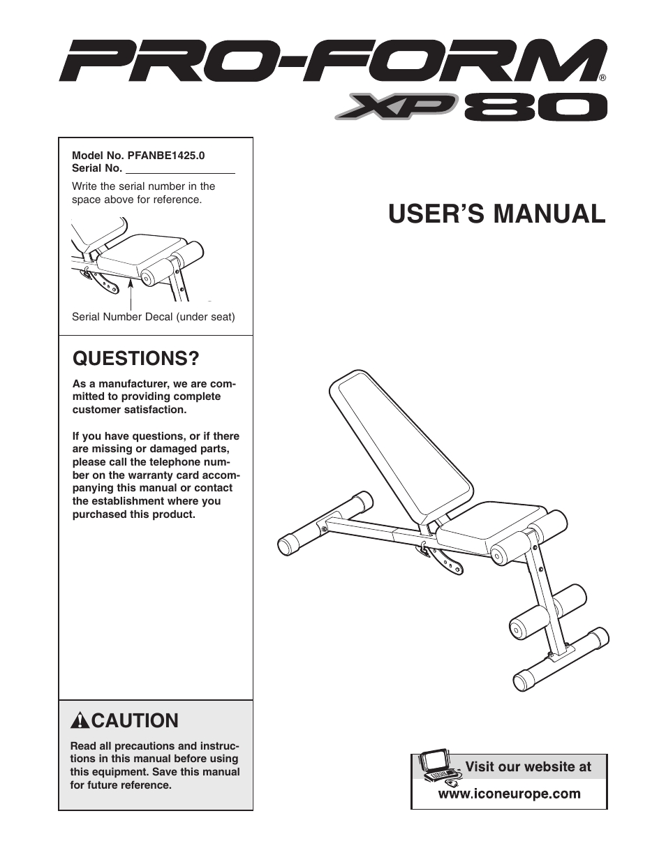 ProForm PFANBE1425.0 User Manual | 12 pages