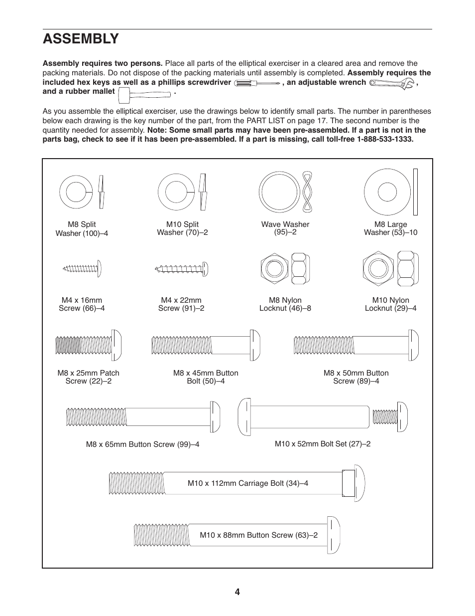 Assembly | ProForm XP 115 831.28643.0 User Manual | Page 4 / 20