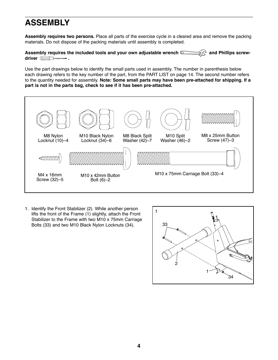 Assembly | ProForm PFEX20020 User Manual | Page 4 / 16