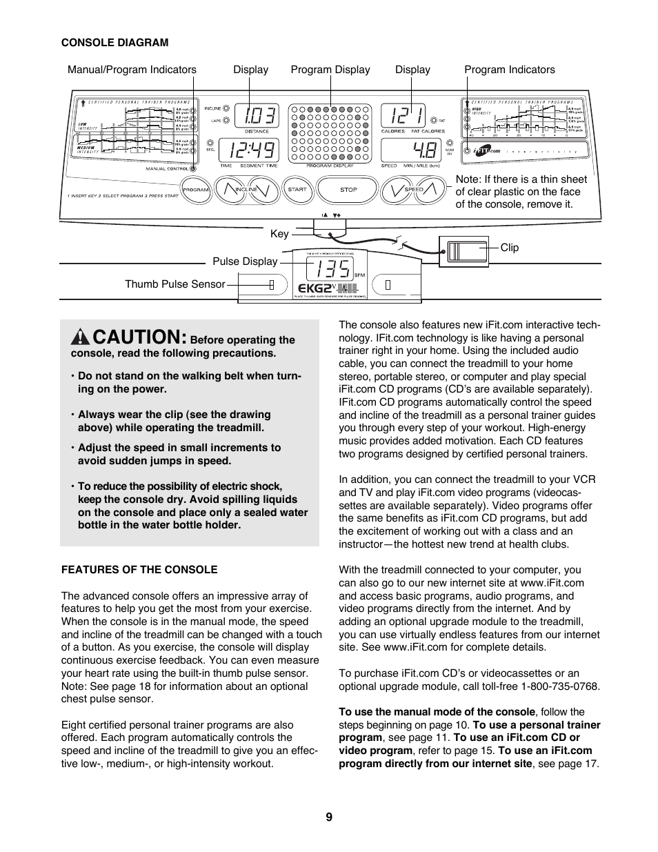 Caution | ProForm PFTL79191 User Manual | Page 9 / 26