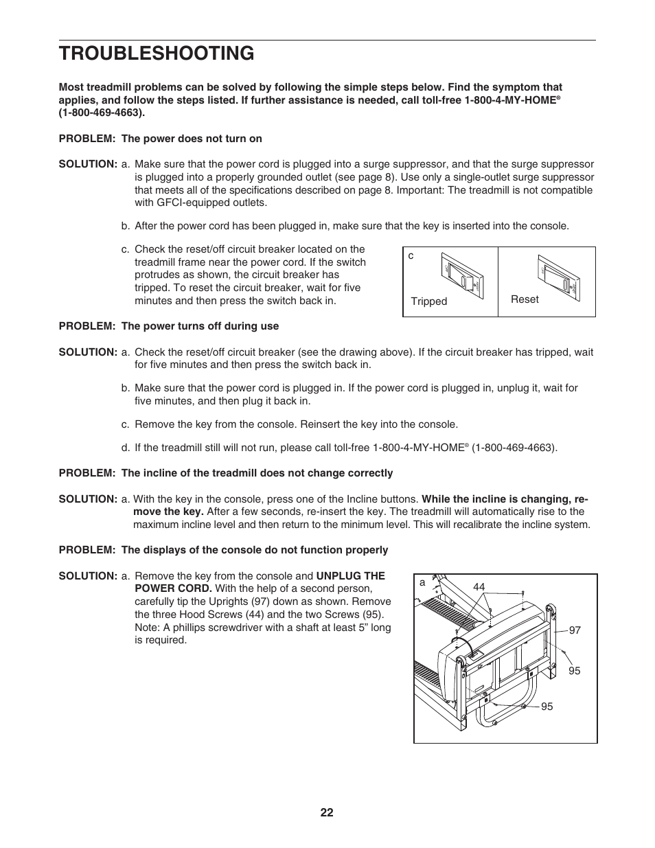 Troubleshooting | ProForm XP 550E 831.29605.2 User Manual | Page 22 / 30