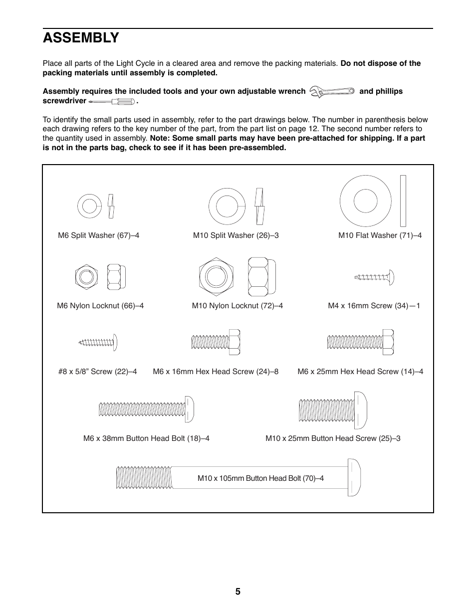 Assembly | ProForm PFRX35390 User Manual | Page 5 / 18