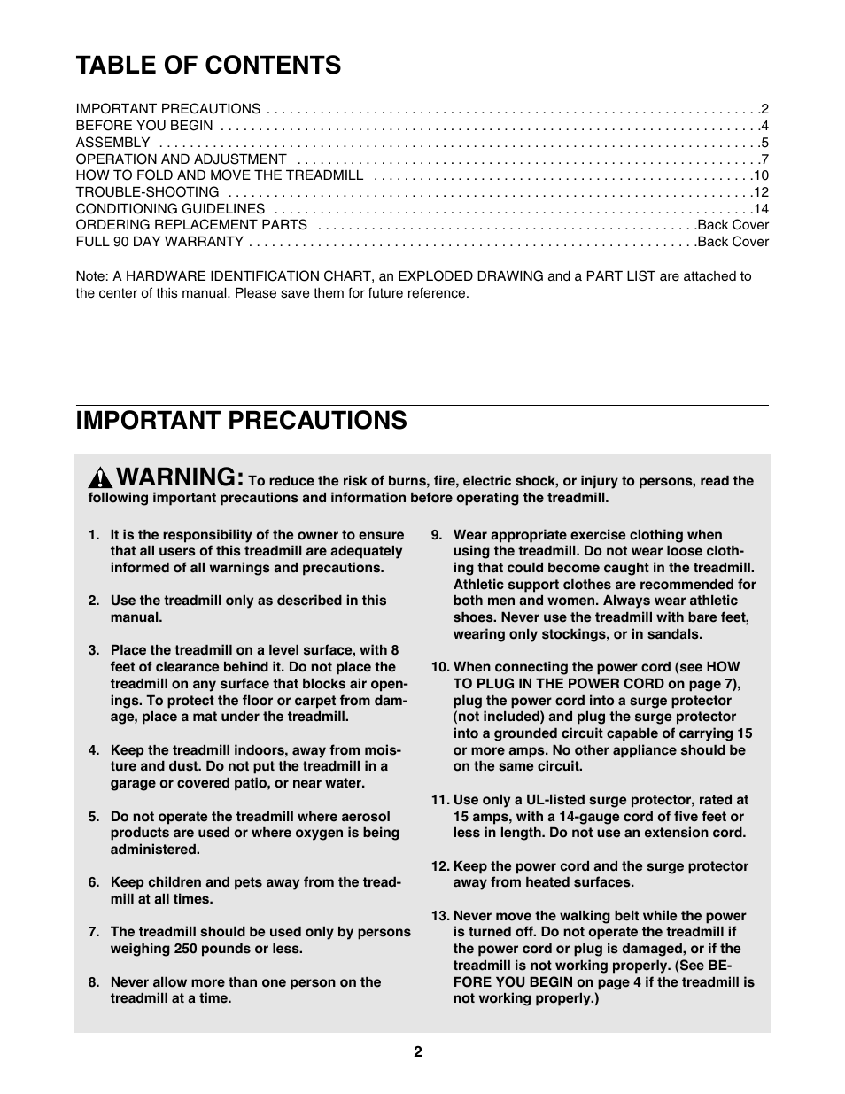 ProForm 831.297381 User Manual | Page 2 / 19